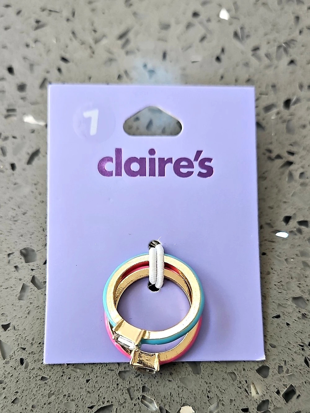 Claire's Multicolor Rings size 7 NWT